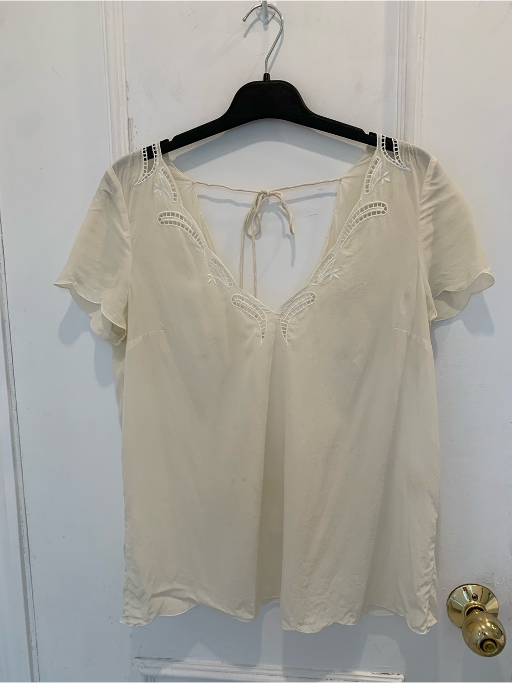 Sezane 100% silk short sleeve top. Size 38